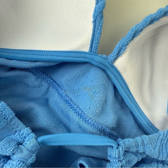 Bar iii Tankini Top Womens Large Cobalt Blue Textured Heat Wave Swim NWT - Picture 10 of 10